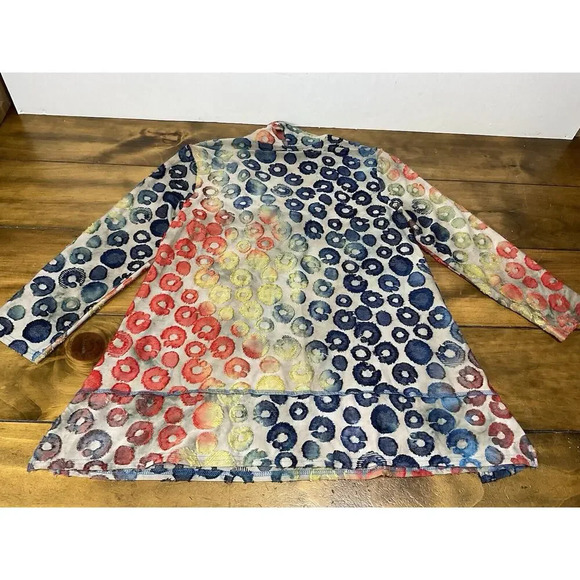 Ali Miles Embroidered Tunic Top Small Rainbow Wearable Art Boho - Picture 11 of 12